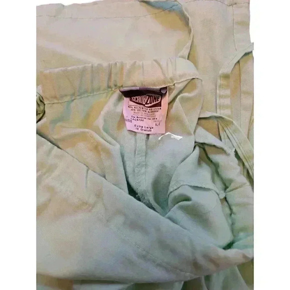 Scrub Zone Womens 1X  Scrub Pants Green Drawstring Straight Flat Front Pocket - Picture 3 of 3